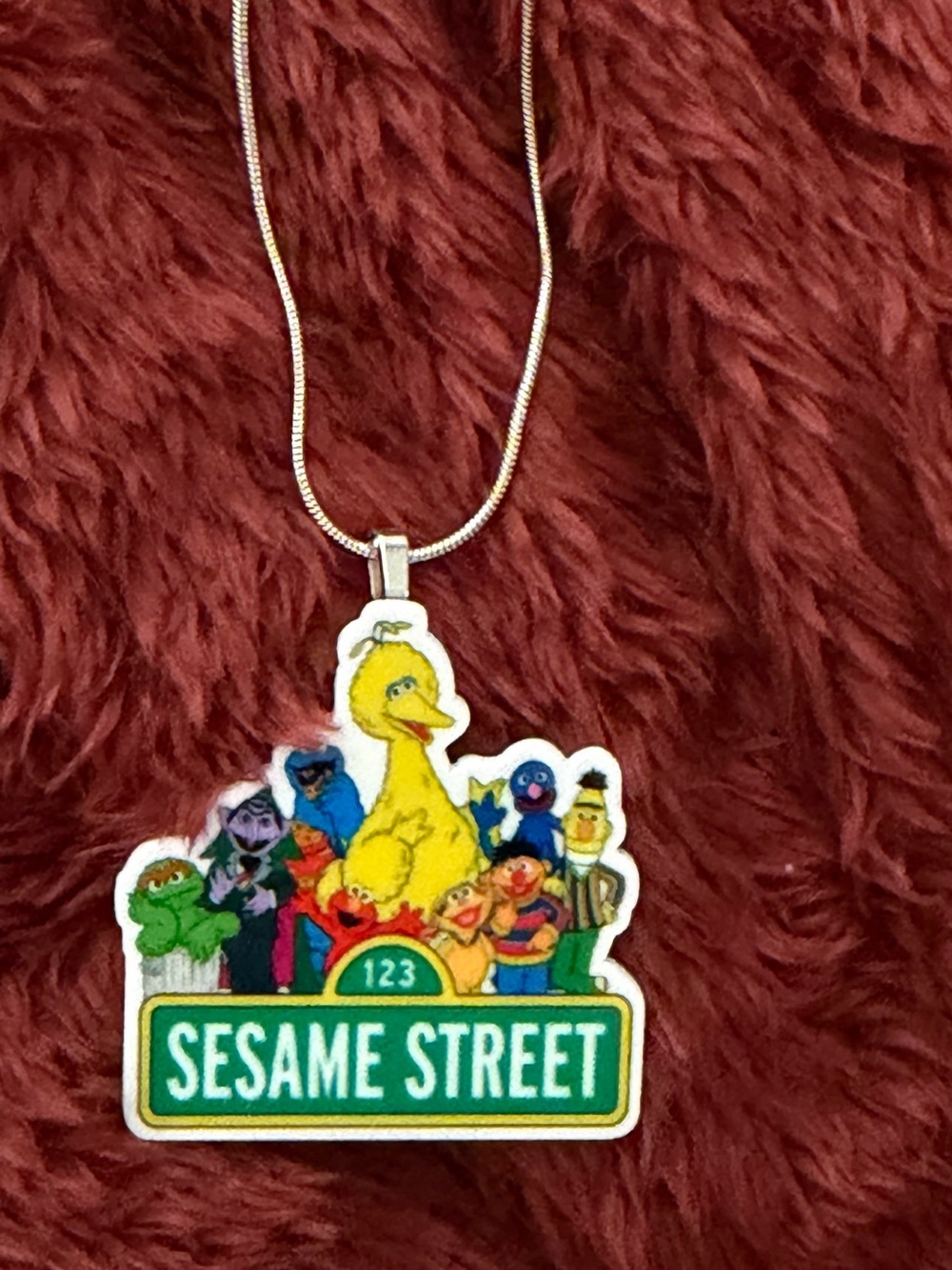 Sesame Street Yellow & Multicolor Character Pendant Necklace